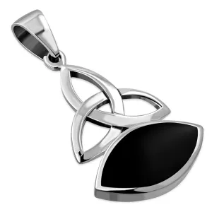 Black Onyx Trinity Knot Silver Pendant