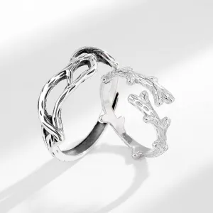 Branch Style Couple Wedding Rings for Two