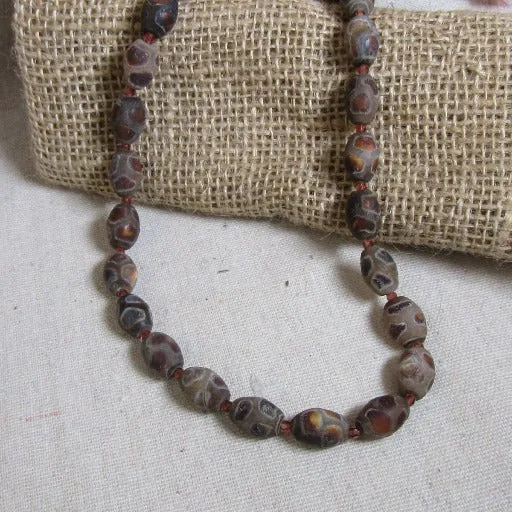 Brown Gemstone Bead Necklace Unisex