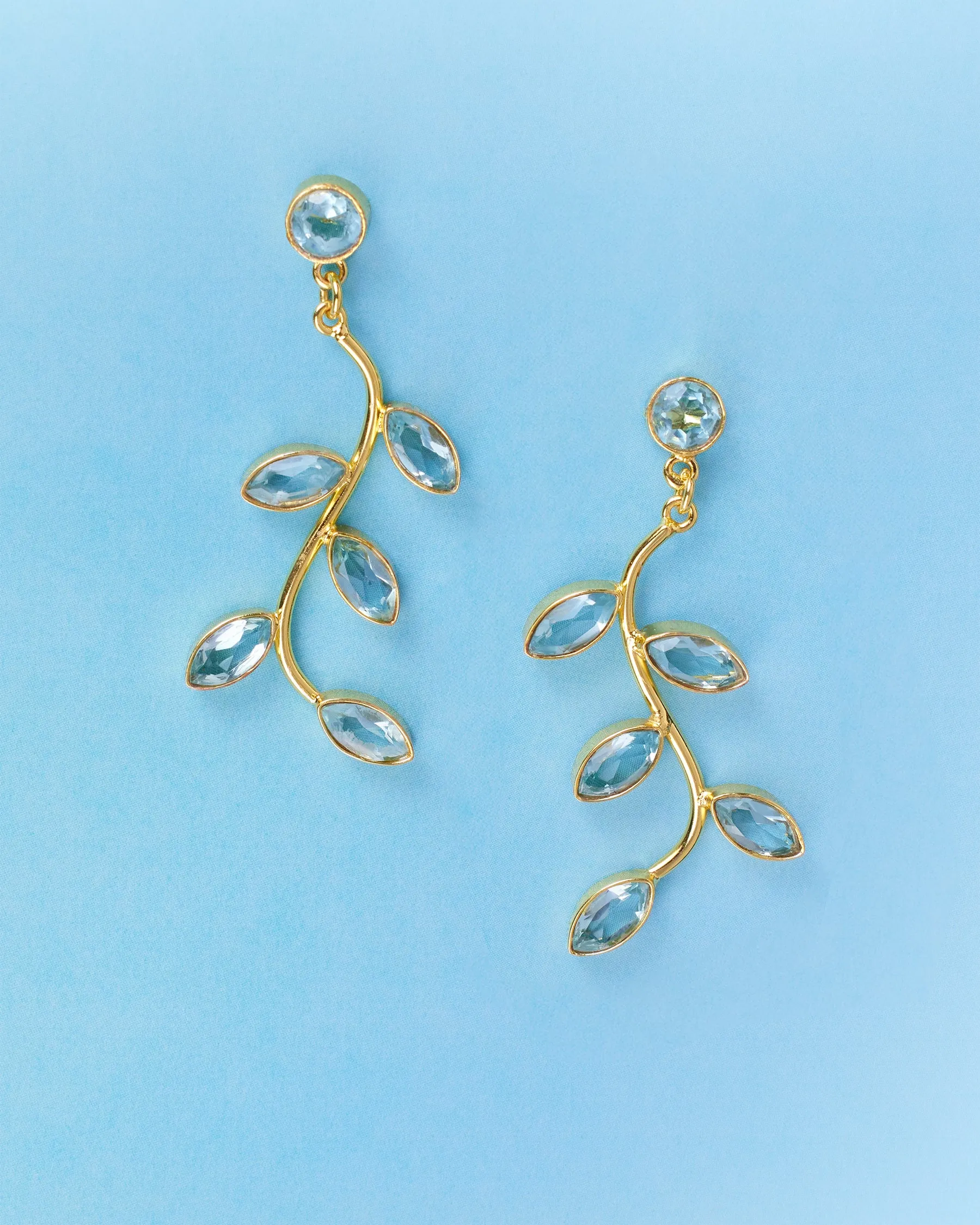 Caitlin Crystal Blue Drop Earrings