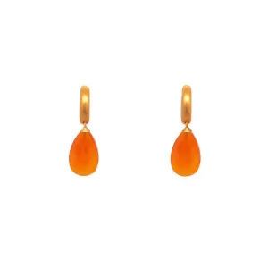 Carnelian 24K Gold Vermeil Huggie Earrings