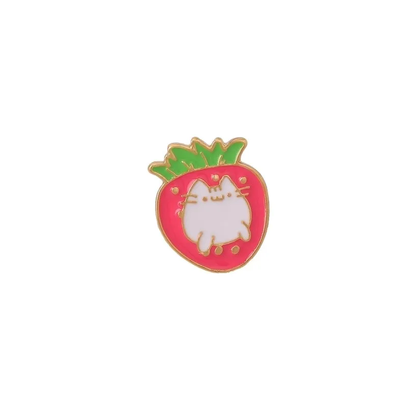 Cartoon Style Pin Animal Strawberry Alloy Enamel Unisex Brooches