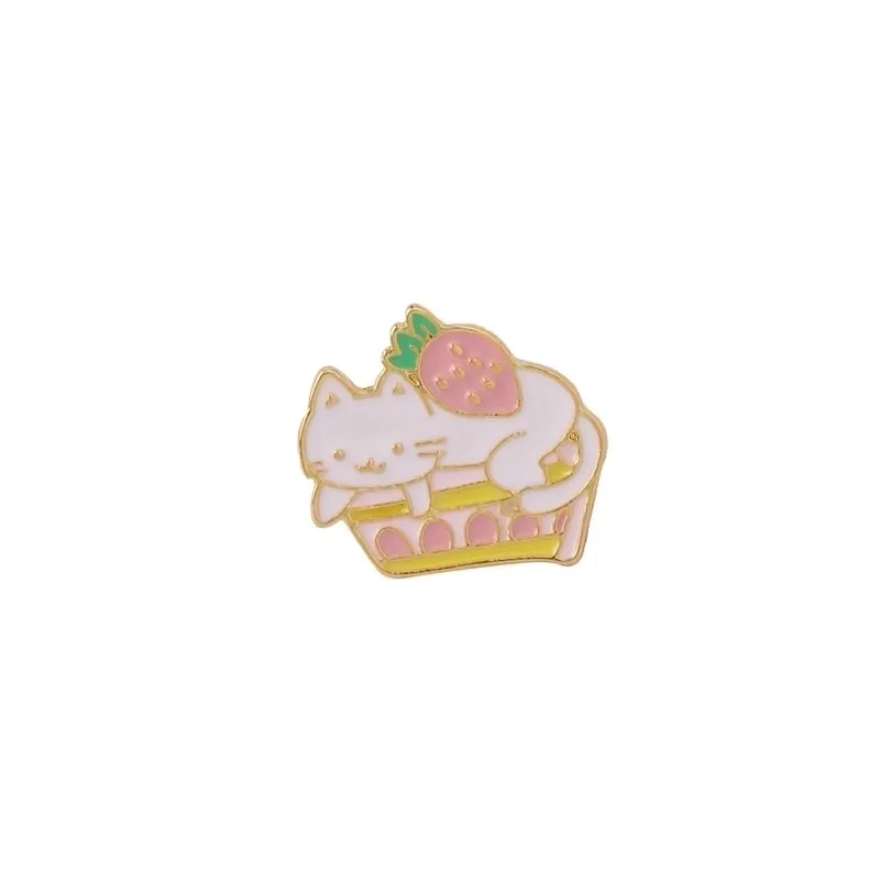 Cartoon Style Pin Animal Strawberry Alloy Enamel Unisex Brooches