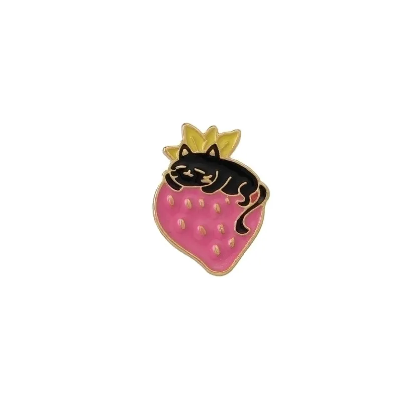 Cartoon Style Pin Animal Strawberry Alloy Enamel Unisex Brooches