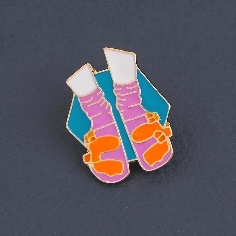 Cartoon Style Pin Bicycle Sock Wishing Bottle Alloy Enamel Unisex Brooches