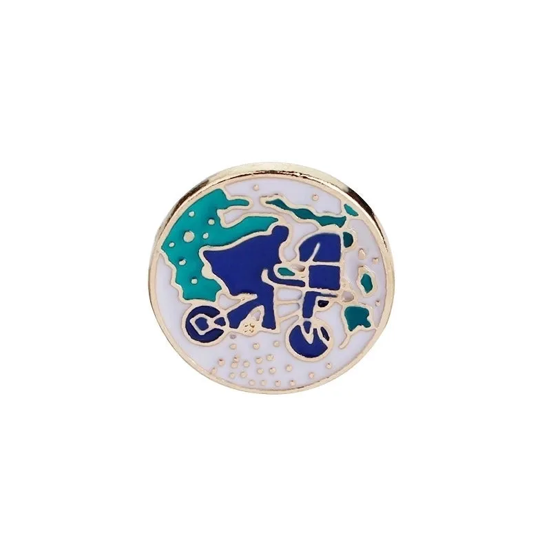 Cartoon Style Pin Bicycle Sock Wishing Bottle Alloy Enamel Unisex Brooches