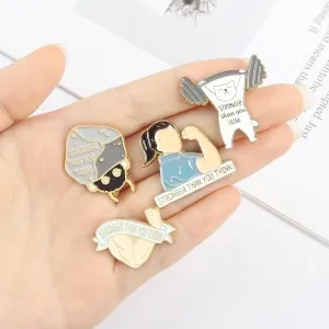 Cartoon Style Pin Cartoon Letter Alloy Enamel Unisex Brooches