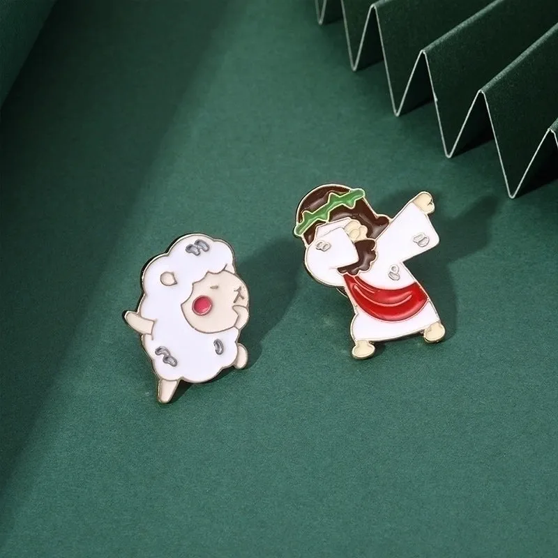 Cartoon Style Pin Doll Alloy Enamel Kid'S Brooches