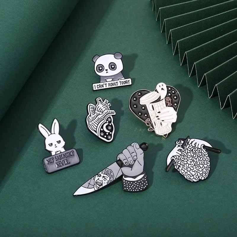 Cartoon Style Pin Panda Alloy Enamel Unisex Brooches