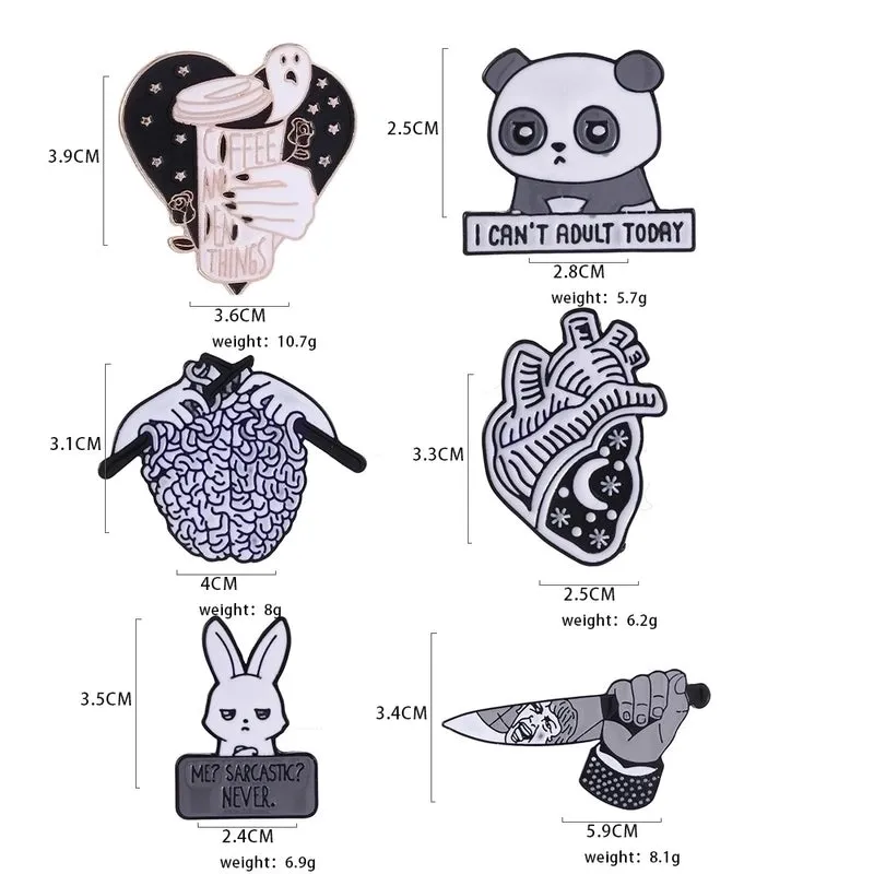 Cartoon Style Pin Panda Alloy Enamel Unisex Brooches