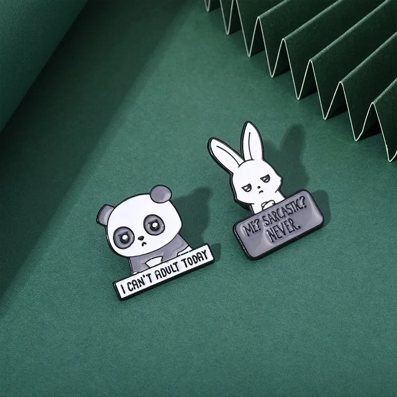 Cartoon Style Pin Panda Alloy Enamel Unisex Brooches