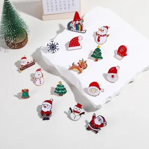 Cartoon Style Santa Claus Alloy Enamel Unisex Brooches