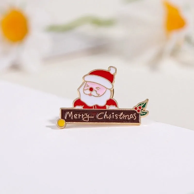 Cartoon Style Santa Claus Alloy Enamel Unisex Brooches