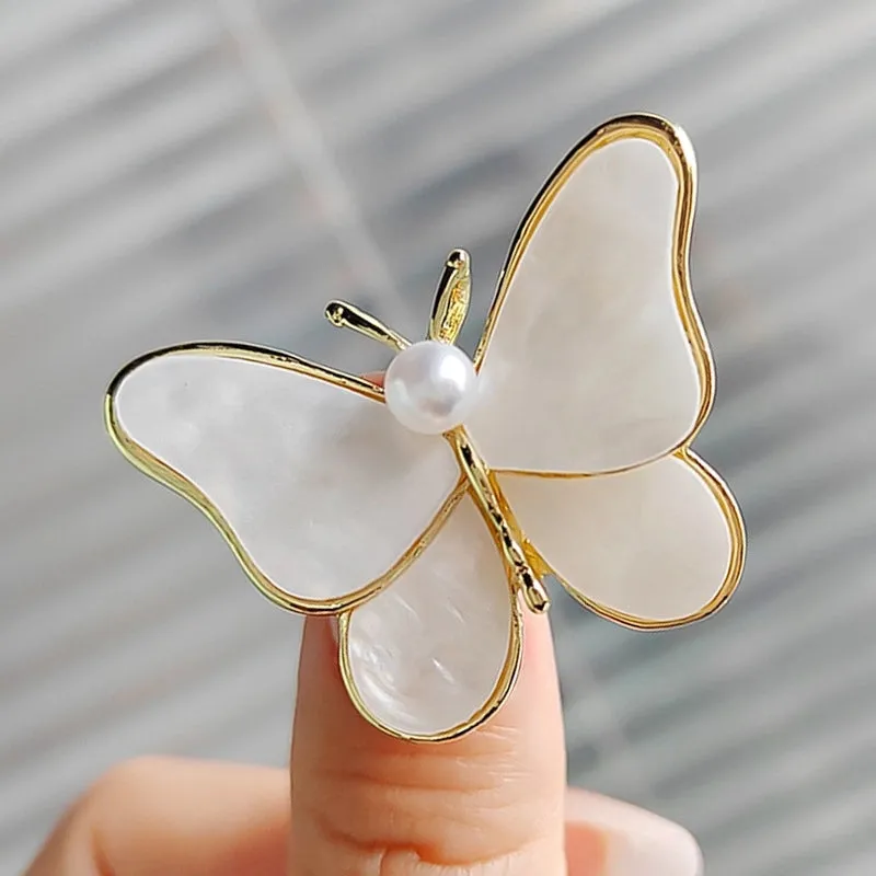 Casual Sweet IG Style Pin Butterfly Alloy Enamel Hollow Out Inlay Artificial Crystal Rhinestones Unisex Brooches