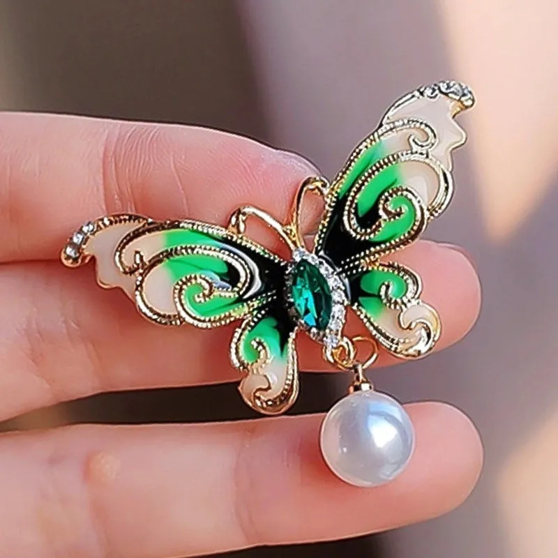 Casual Sweet IG Style Pin Butterfly Alloy Enamel Hollow Out Inlay Artificial Crystal Rhinestones Unisex Brooches