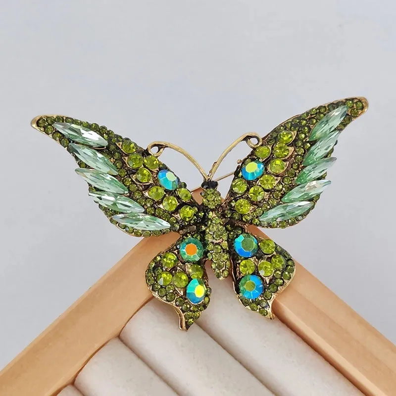 Casual Sweet IG Style Pin Butterfly Alloy Enamel Hollow Out Inlay Artificial Crystal Rhinestones Unisex Brooches