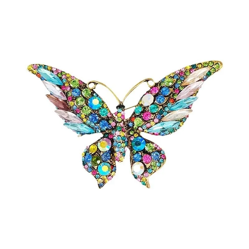 Casual Sweet IG Style Pin Butterfly Alloy Enamel Hollow Out Inlay Artificial Crystal Rhinestones Unisex Brooches