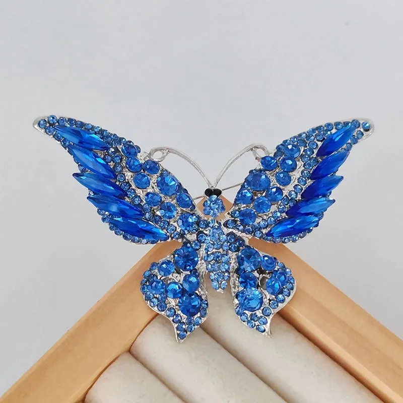 Casual Sweet IG Style Pin Butterfly Alloy Enamel Hollow Out Inlay Artificial Crystal Rhinestones Unisex Brooches