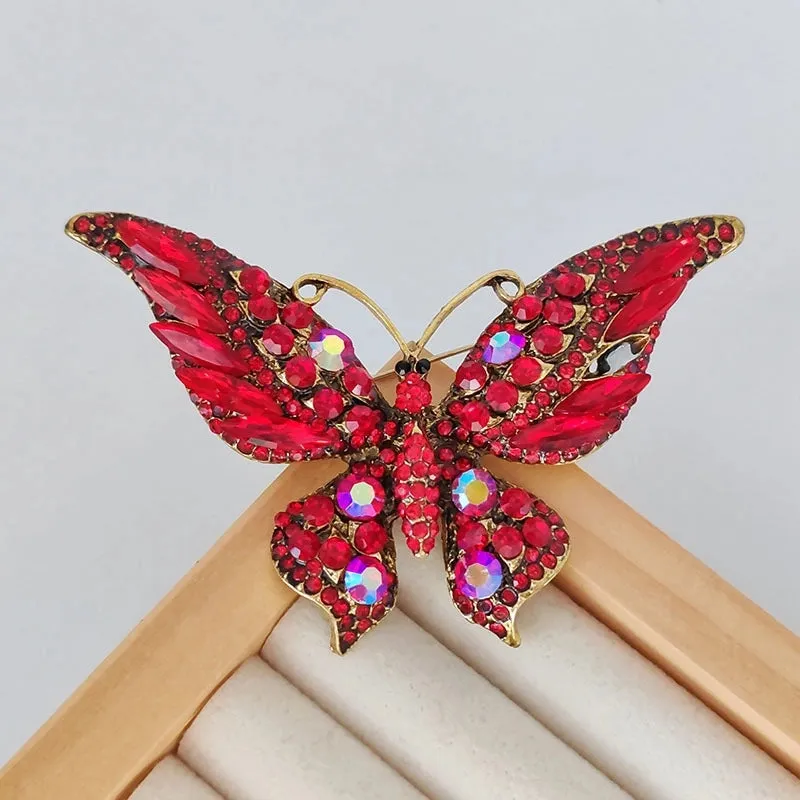 Casual Sweet IG Style Pin Butterfly Alloy Enamel Hollow Out Inlay Artificial Crystal Rhinestones Unisex Brooches