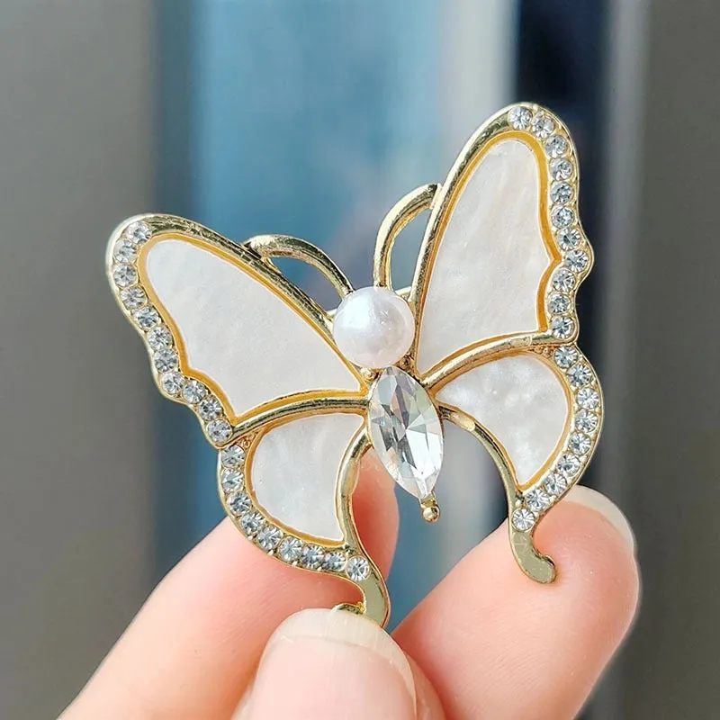 Casual Sweet IG Style Pin Butterfly Alloy Enamel Hollow Out Inlay Artificial Crystal Rhinestones Unisex Brooches