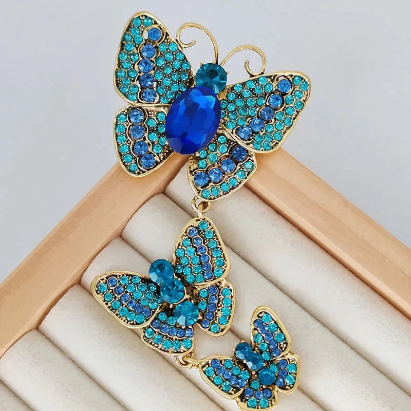 Casual Sweet IG Style Pin Butterfly Alloy Enamel Hollow Out Inlay Artificial Crystal Rhinestones Unisex Brooches