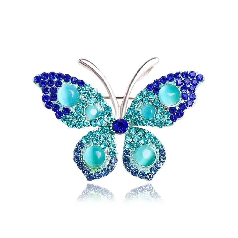 Casual Sweet IG Style Pin Butterfly Alloy Enamel Hollow Out Inlay Artificial Crystal Rhinestones Unisex Brooches