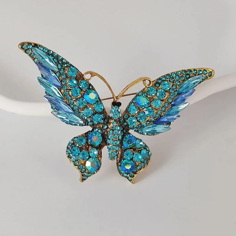 Casual Sweet IG Style Pin Butterfly Alloy Enamel Hollow Out Inlay Artificial Crystal Rhinestones Unisex Brooches