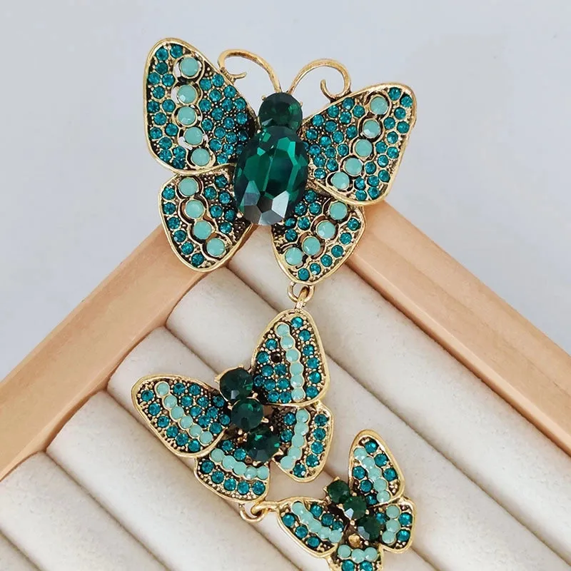 Casual Sweet IG Style Pin Butterfly Alloy Enamel Hollow Out Inlay Artificial Crystal Rhinestones Unisex Brooches