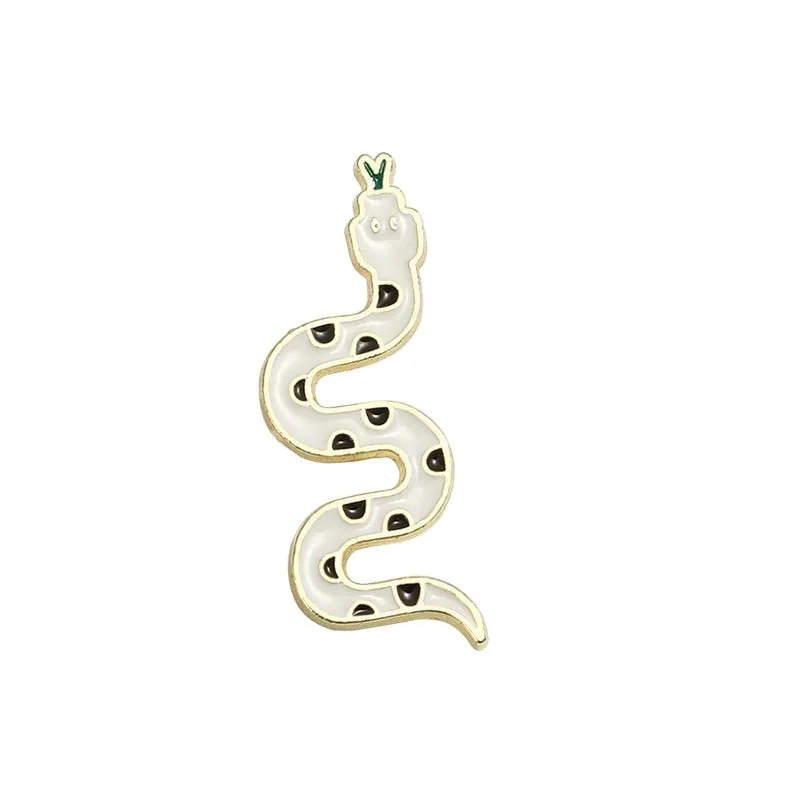 Chinoiserie Pin Snake Zinc Alloy Enamel Unisex Brooches