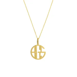 Classic Personalized Monogram Cut Out Coin Necklace