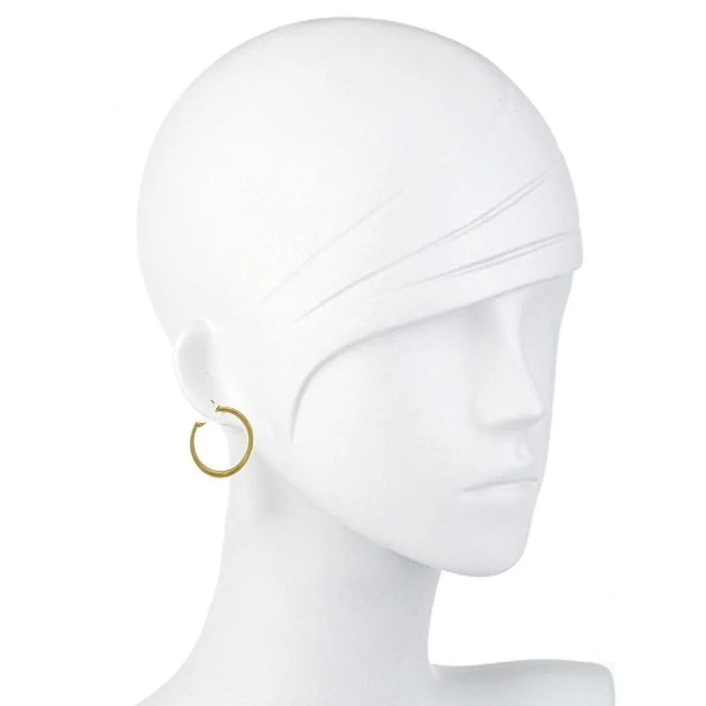 Classic Round Hoop Clip Earrings