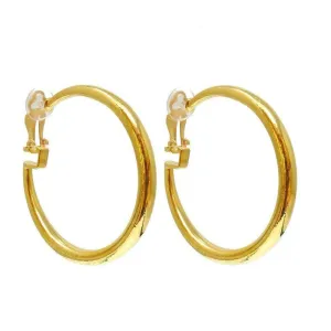 Classic Round Hoop Clip Earrings