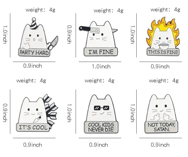 Coolest Cat Enamel Pins Collection