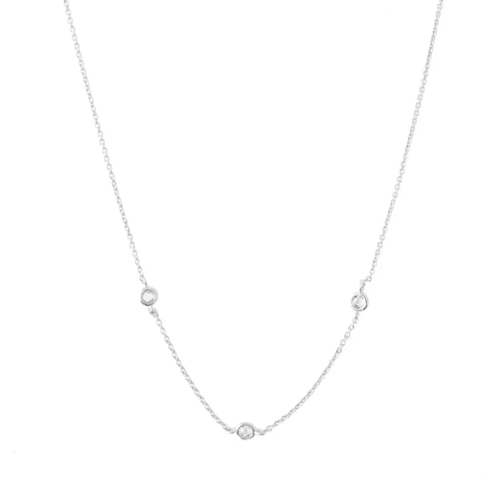 Crystal Bezel Trio Necklace