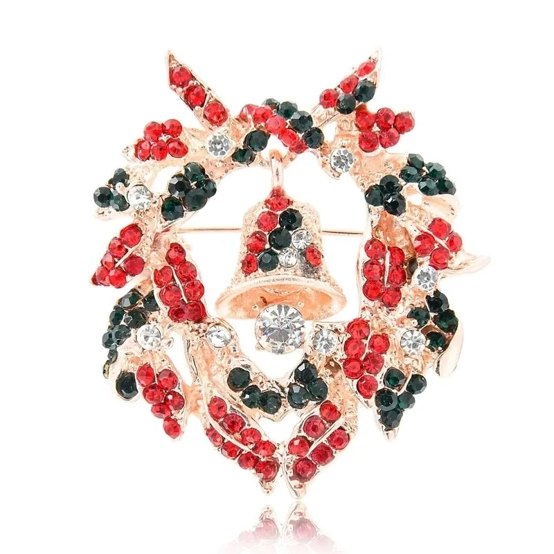 Cute Christmas Tree Snowman Alloy Rhinestone Enamel Women's Brooches