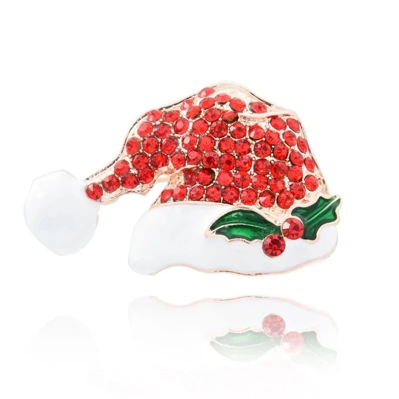 Cute Christmas Tree Snowman Alloy Rhinestone Enamel Women's Brooches