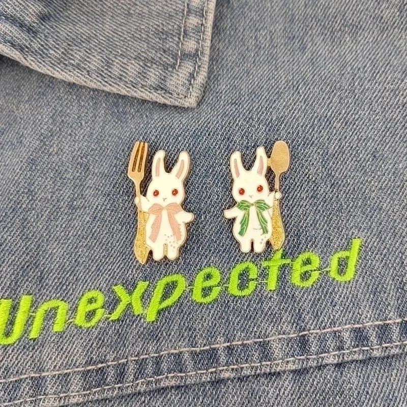 Cute Pin Rabbit Alloy Enamel Unisex Brooches