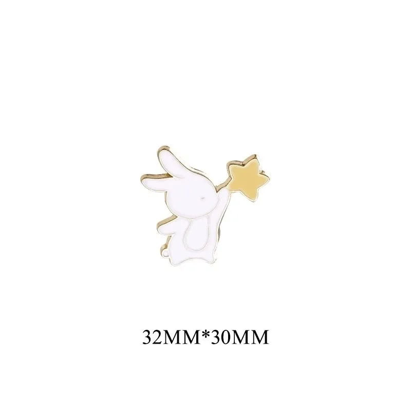 Cute Pin Rabbit Fox Cat Alloy Enamel Couple Brooches