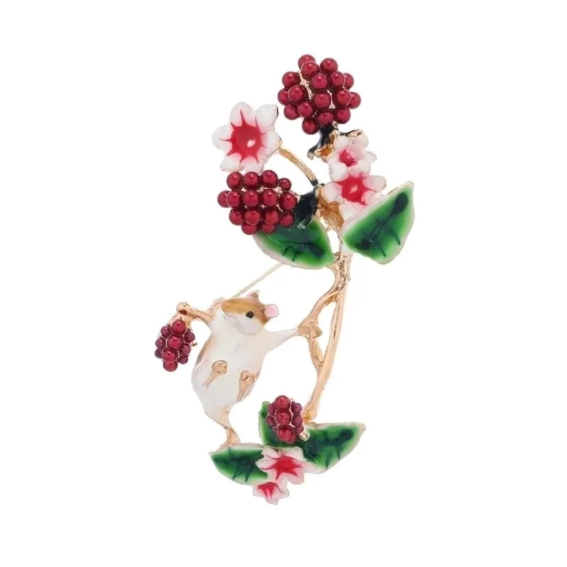 Cute Pin Squirrel Flower Grape Alloy Enamel Plating Unisex Brooches