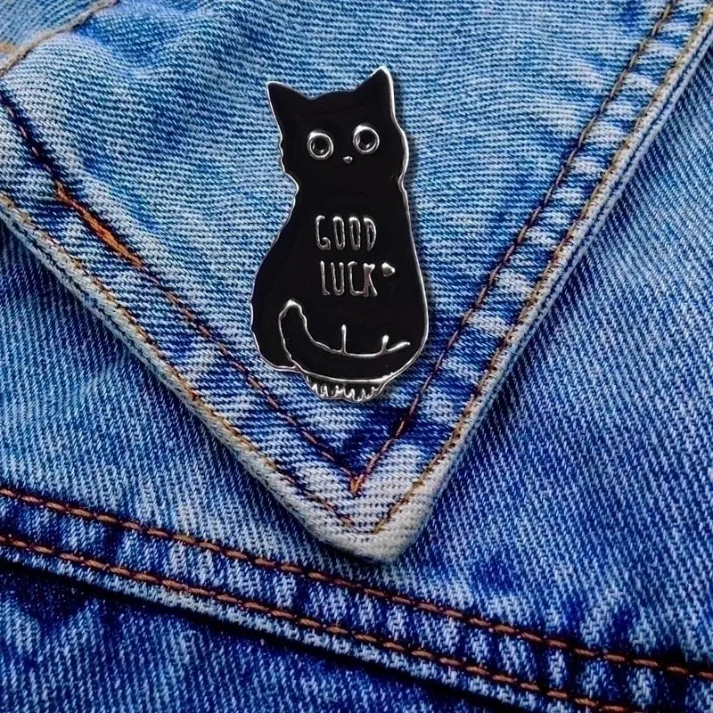 Cute Streetwear Pin Cat Alloy Enamel Women'S Brooches