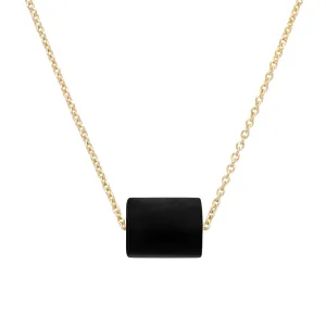 DECO CILINDRO BLACK AGATE NECKLACE