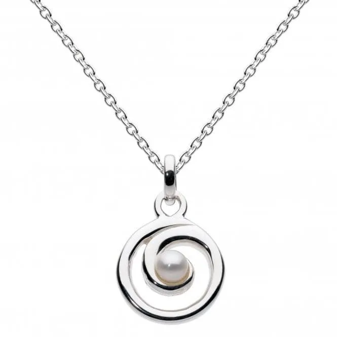 Dew Sterling Silver Freshwater Pearl Spiral Pendant 98007FP001