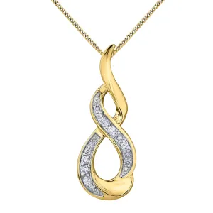 Diamond and Yellow Gold Infinity Pendant