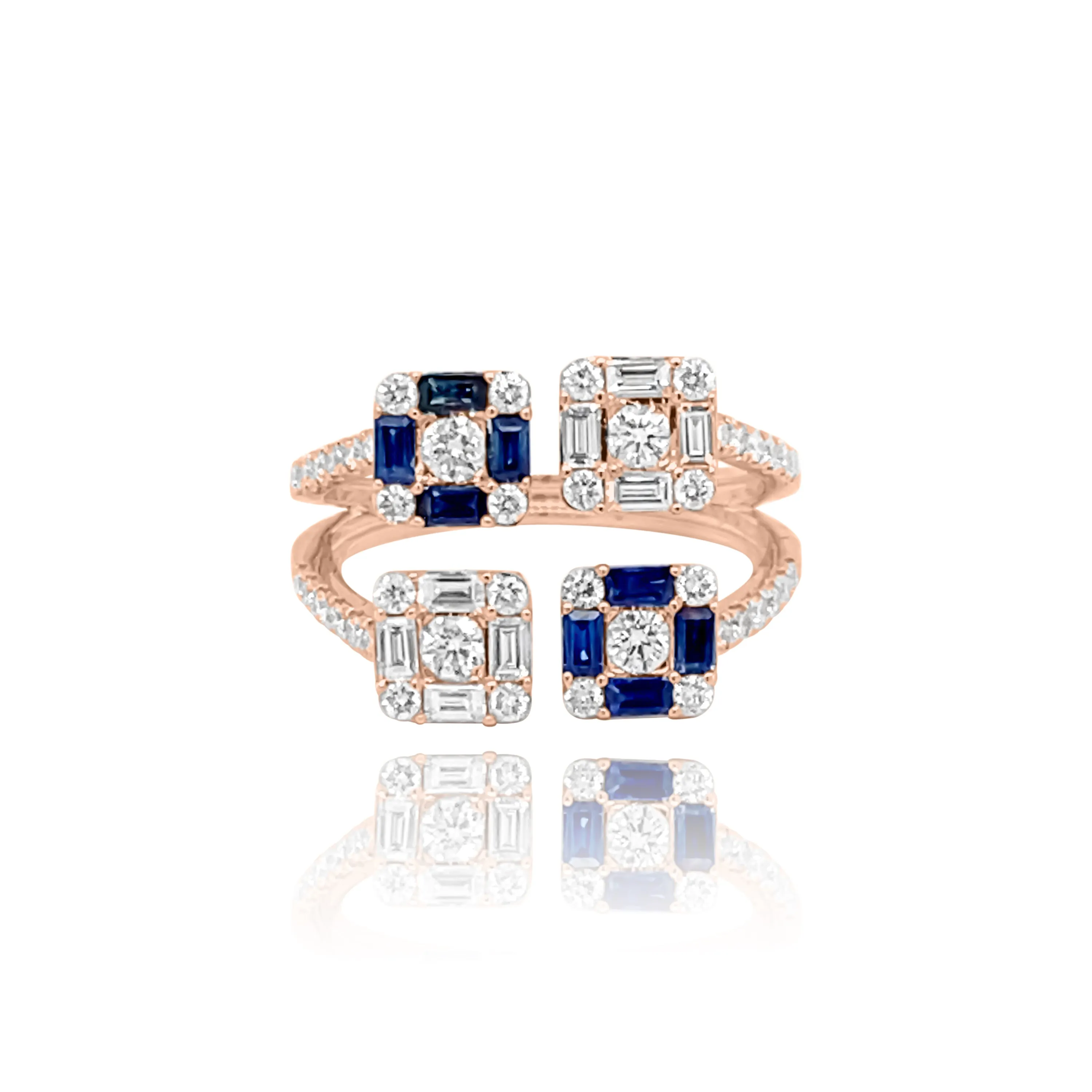 DIAMONDS & SAPPHIRES "SHAKMAT" RING.