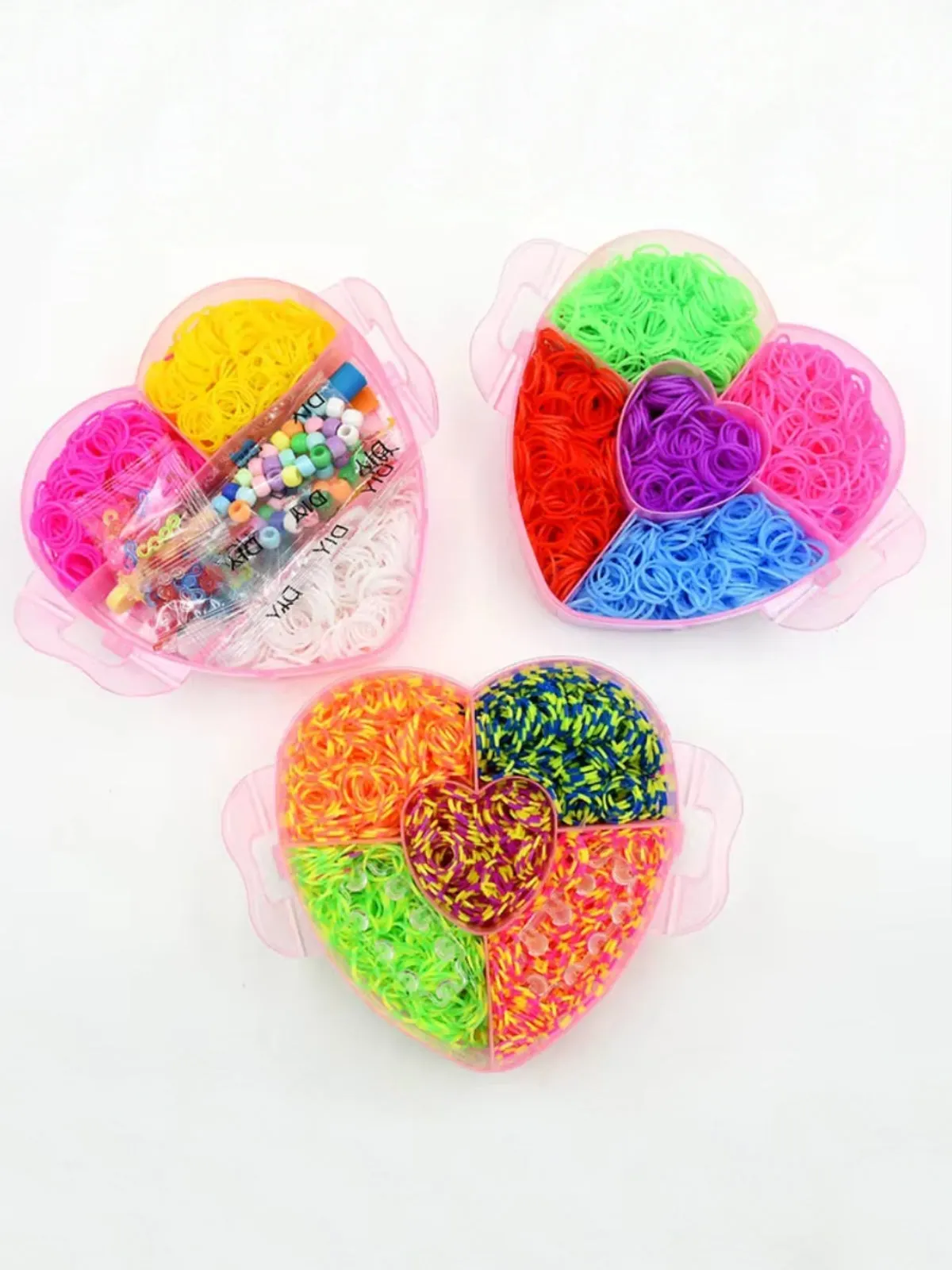 DIY Rubber Loom Bands Heart Box Set