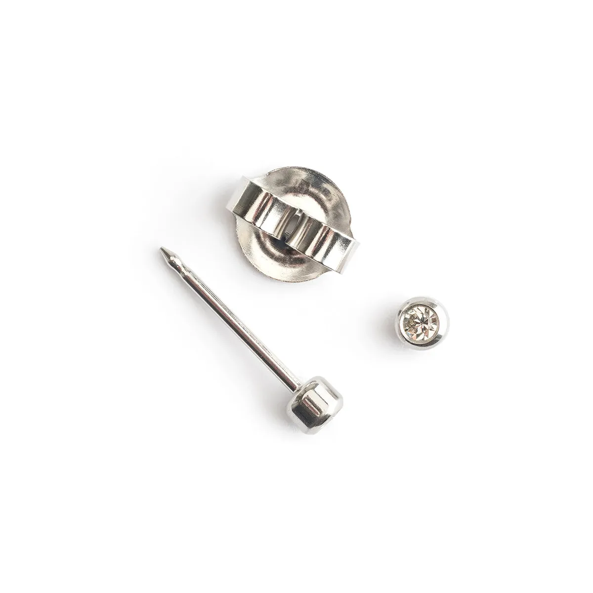 Ear Piercing 2 mm Bezel Crystal Stainless Steel Self Piercer