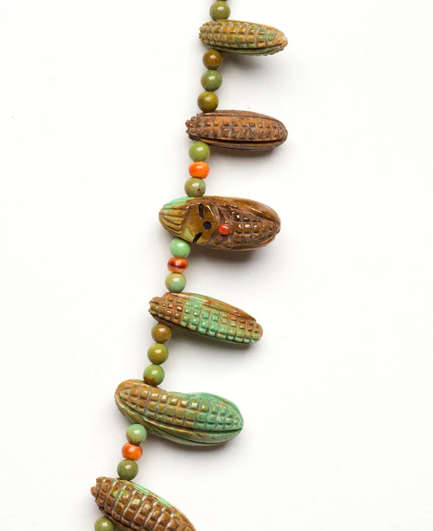 Elisa Turquoise Corn Maiden & Corn Reversible Necklace