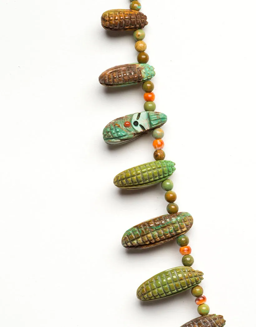 Elisa Turquoise Corn Maiden & Corn Reversible Necklace