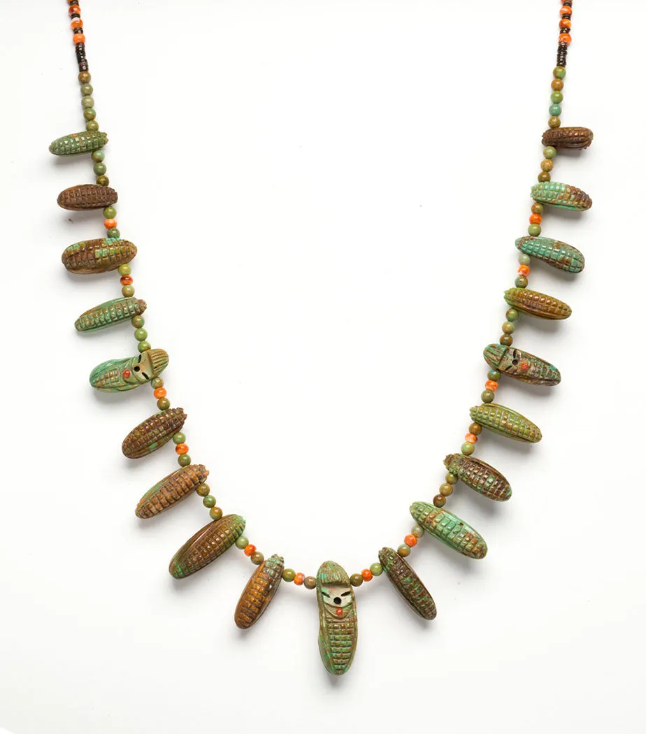 Elisa Turquoise Corn Maiden & Corn Reversible Necklace