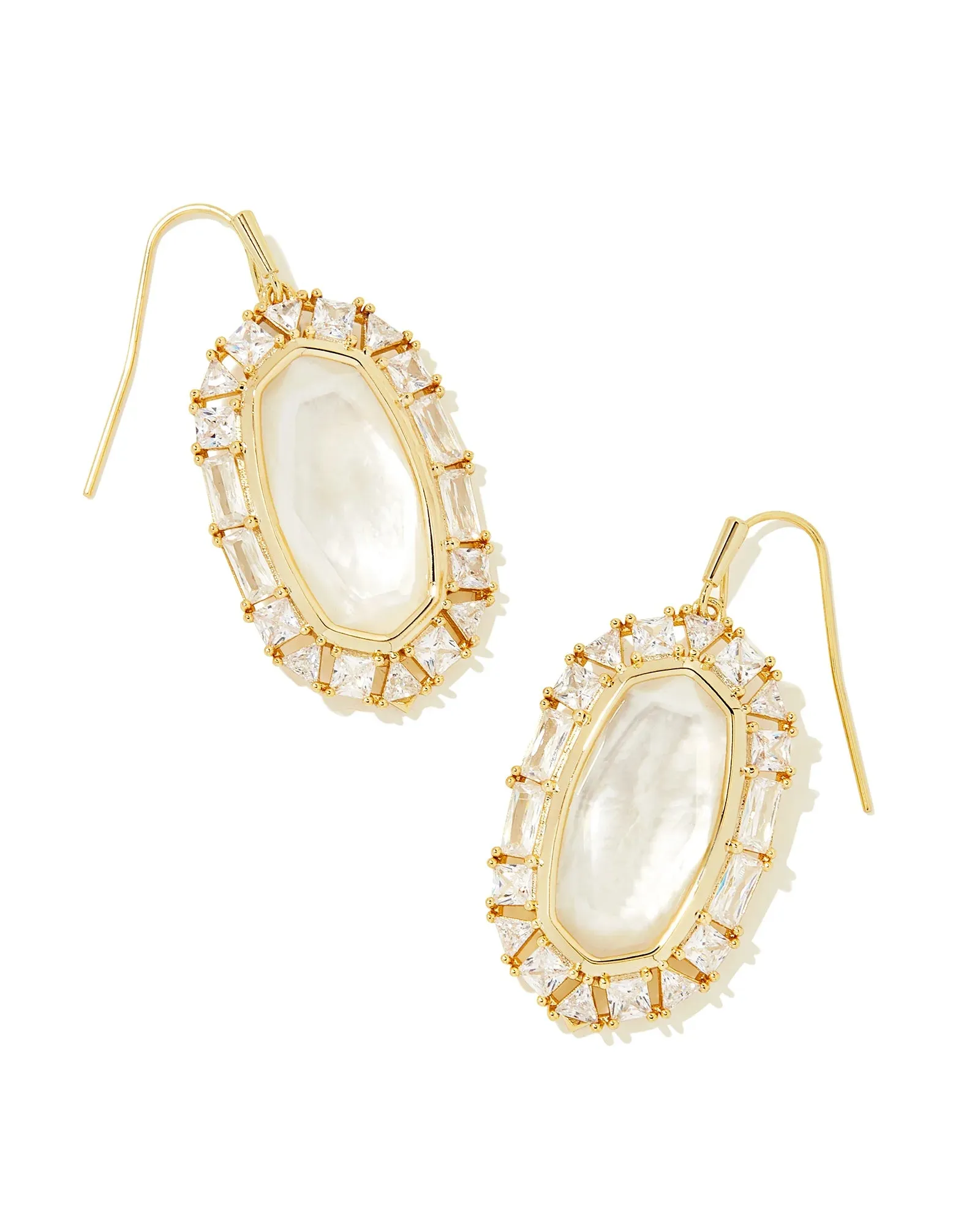 Elle Crystal Frame Drop Earrings